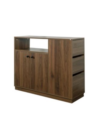 Small Kitchen Sideboard with Glass Doors & Drawers