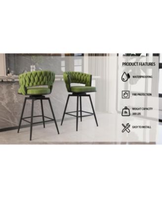 26" Linen Bar Stools Set of 2