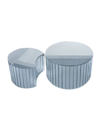Luxury Silver Mirror Coffee Table - Modern Living Room