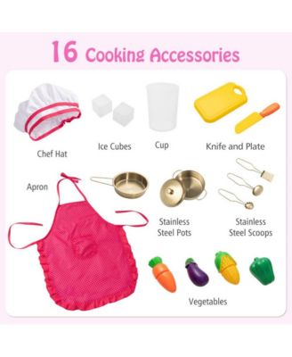 Kids Adjustable Pretend Play Kitchen with Accessories and Storage