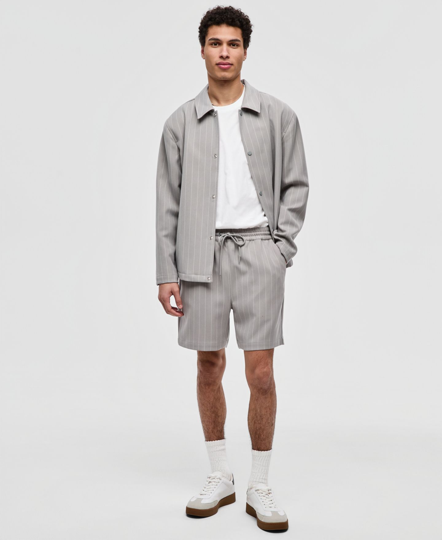 Мужские шорты Mode of One Pinstripe Pull-On, цвет: Серый — фото 1