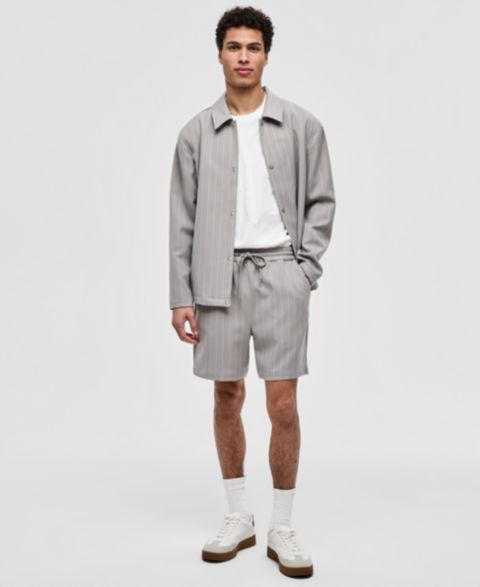 Мужские шорты Mode of One Pinstripe Pull-On, цвет: Серый
