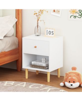 Streamdale 23.22"H Wooden Nightstand with One Drawer One Shelf for Kids