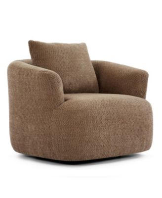 360 Swivel Accent Barrel Chair with Throw Pillow
