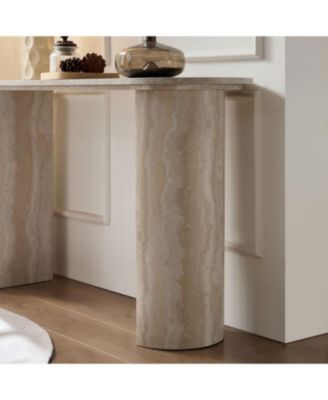 Faux Marble Console Table - Modern Skinny Sofa Table