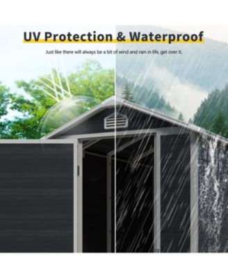 4 ft x 6 ft Outdoor plastic Storage Shed with floor, Black