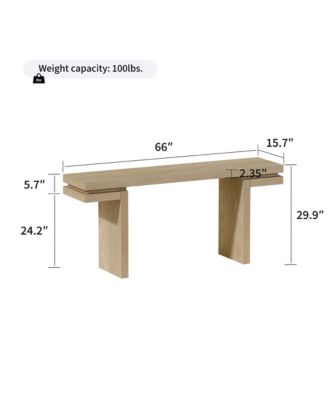  66" Wide Wood Console Table - Distressed Oak