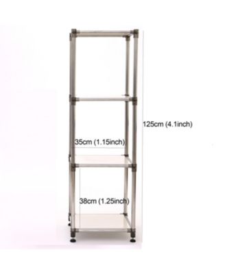 Korean 4-Tier Stainless Steel Shelving Unit (49"H x 14.9"W