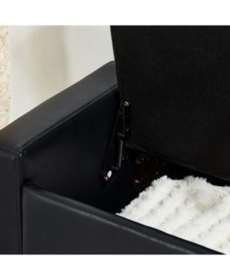 + 48" + Faux Leather + Tufted + Storage Ottoman Bench