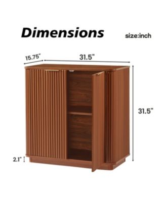 Walnut Buffet Cabinet Sideboard - Curved Wave Design