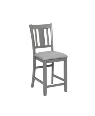 Counter Height Chairs Set of 4, Padded Seat, Gray