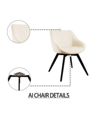 Black MDF 31.5" round dining table set with 2 faux leather chairs