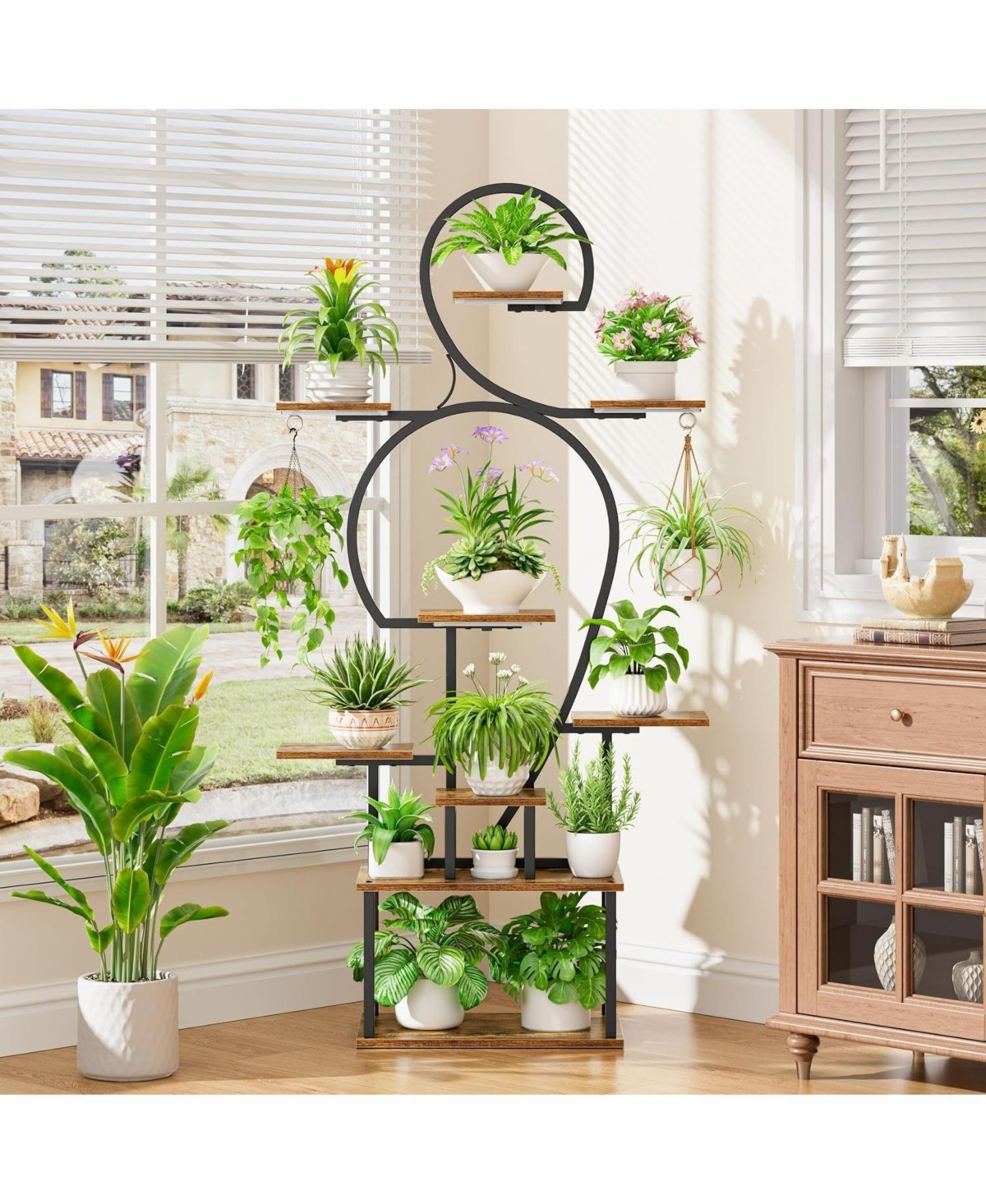 Streamdale Furniture 9-Tier Plant Stand with Grow Light