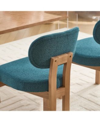 Modern Fabric Upholstered Dining Chairs (Set of 2)