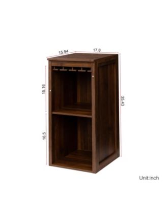  Walnut Modular Wine Bar Cabinet