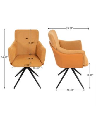 Swivel Upholstered Dining/Desk Chairs (Set of 2 Orange)