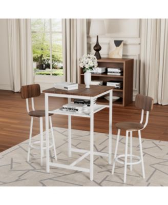  Bar table, equipped with 2 bar stools, with backrest and partition