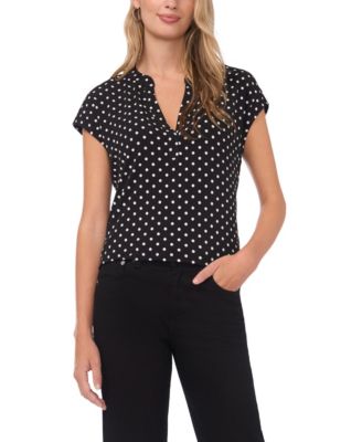 Women's V-Neck Front Placket Blouse