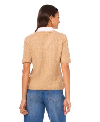 Women's Attached Shirt Combo Sweater