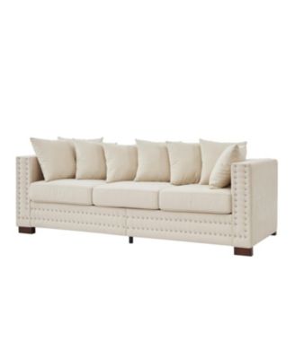 Modern Velvet Sofa with Silver Nails