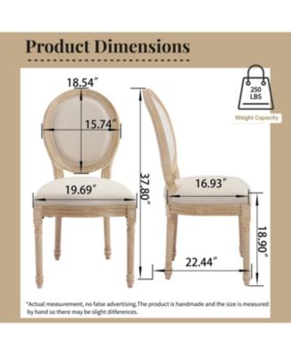 French Country Upholstered Dining Chairs, Set of 2