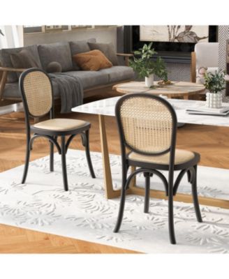 Rattan Dining Chairs (Set of 2) - Vintage Style, No Assembly