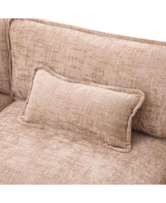 Oversized Sectional Sofa Cloud Couch w/ Ottoman, USB & Phone Holder