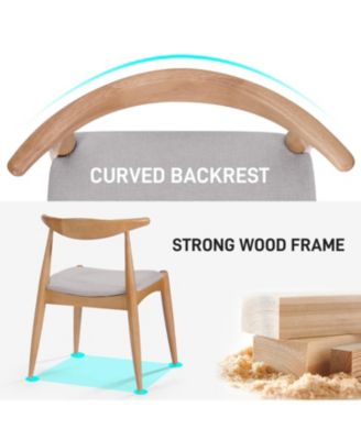 Rubberwood Dining Chairs (Set of 2) - Natural/Beige