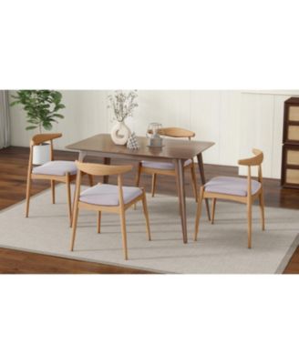 Rubberwood Dining Chairs (Set of 2) - Natural/Beige