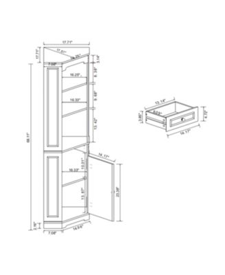  Fluted Corner Storage Cabinet - Antique White