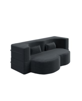 Streamdale Corduroy Foam Sleeper Sofa Bed with Pillows