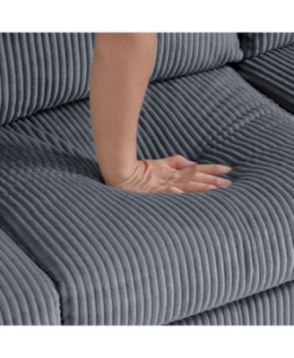 L-Shaped Corduroy Sofa- Modern, Multi-Functional, Easy Assembly 
