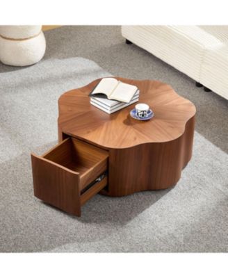 Petal Coffee Table with Drawer - No Assembly Needed