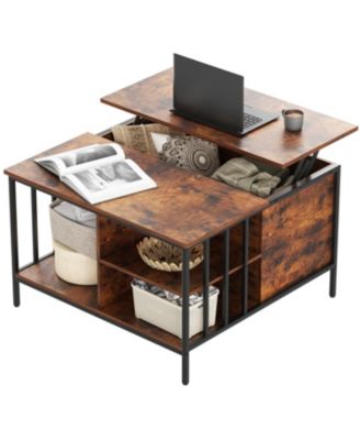 Streamdale Farmhouse Lift Top Coffee Table - Adjustable Height, Storage, Hidden Compartment