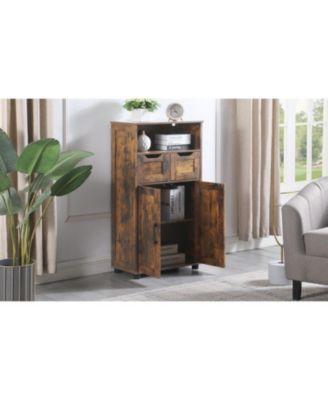  Tall Storage Cabinet with Drawers & Adjustable Shelf