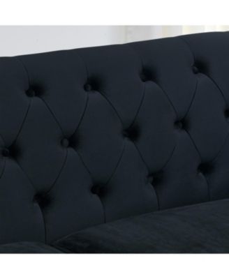 77" Modern Chesterfield Velvet Sofa