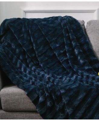 Ultra Soft Faux Fur to Microplush Reversible Oversized Throw, 86" x 86"