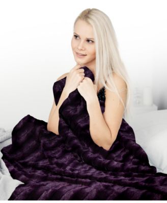 Ultra Soft Faux Fur to Microplush Reversible Oversized Throw, 86" x 86"