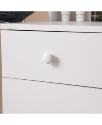  Vanity Desk with Lighted Mirror and Storage, Adjustable Lighting, 3 Drawers, Cabinet