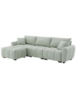 110" Modular Sectional Sofa with Ottoman