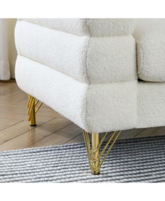 3-seater + 3-seater Combination sofa.White teddy(Ivory)