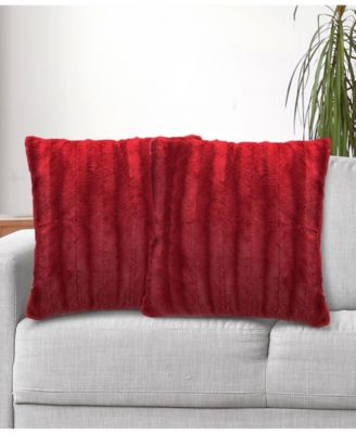 Faux-Fur 2-Pack Decorative Pillows, 18" x 18"