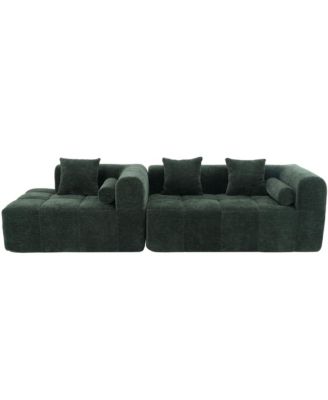  101" Sectional Sofa Modular Couch Deep Seating & Pockets