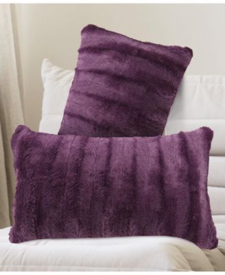 Faux-Fur 2-Pack Decorative Pillows, 12" x 20"