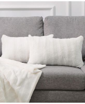 Faux-Fur 2-Pack Decorative Pillows, 12" x 20"