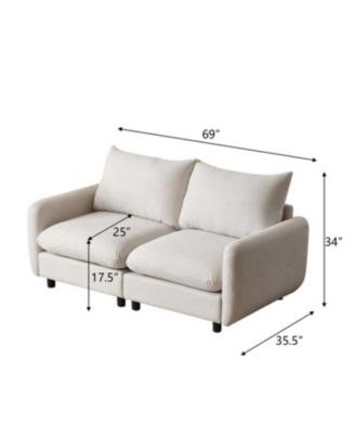 69 in. 2-Seats Modular Sectional Sofa Corner Chair Sofa Couch