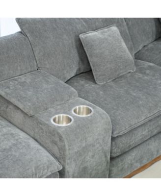 Streamdale U Shaped Cloud Couch, 144" Modular Chenille Sofa with Ottoman & Storage