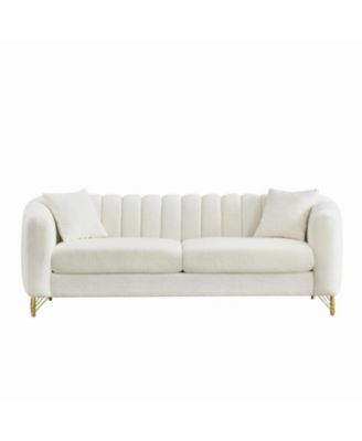 Streamdale Oversized Chenille Sofa, Modern Tufted Couch, Gold Legs