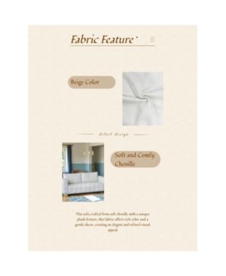 Streamdale Chenille Box-Tufted Sofa with Stainless Steel Legs