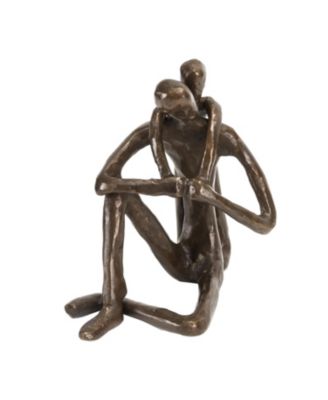 Child Embracing Father Bronze Sculpture